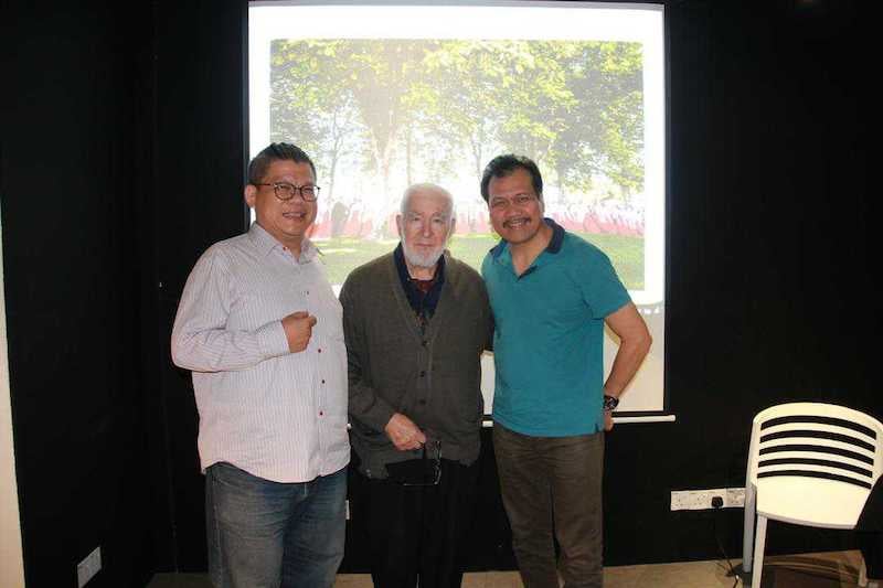 Jerry G's owner, Gerard Gunter, with John Salvi the master of wine 